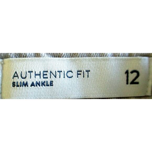 J. Jill Denim Women's Authentic Fit Mid Rise Slim Ankle Beige Jeans Size 12 - Picture 8 of 10